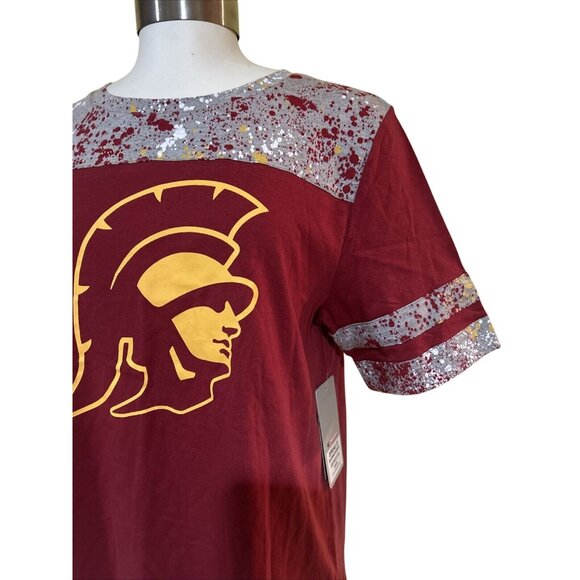 USC Trojans Splatter Paint SS Shirt Women's M Colosseum Athletics NEW - Picture 4 of 8